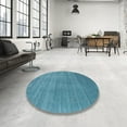thumbnail image 4 of Ahgly Company Machine Washable Indoor Square Contemporary Blue Ivy Blue Area Rugs, 7' Square, 4 of 7