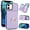 Purple, variant on Wallet Case with Card Holder for iPhone 14 Plus, 360° Rotation Ring Kickstand Magnetic Clasp and Durable Shockproof Cover
