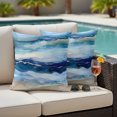 thumbnail image 2 of Outdoor Pillow Covers 18x18 Set of 2, Navy Blue Coastal Beach Waterproof Patio Throw Pillow Covers for Couch Sofa Chair, Summer Nautical Abstract Ombre Art Decorative Pillowcases for Throw Pillows, 2 of 9