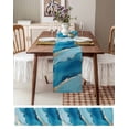 thumbnail image 3 of Ldtrchee Blue Marble Table Runner 70 Inches, Modern Ink Painting Abstract Luxury Bed Runner Dresser Scarves Tabletop for Indoor Outdoor Parties/Ceremony/Banquet, 13" x 70", 3 of 8