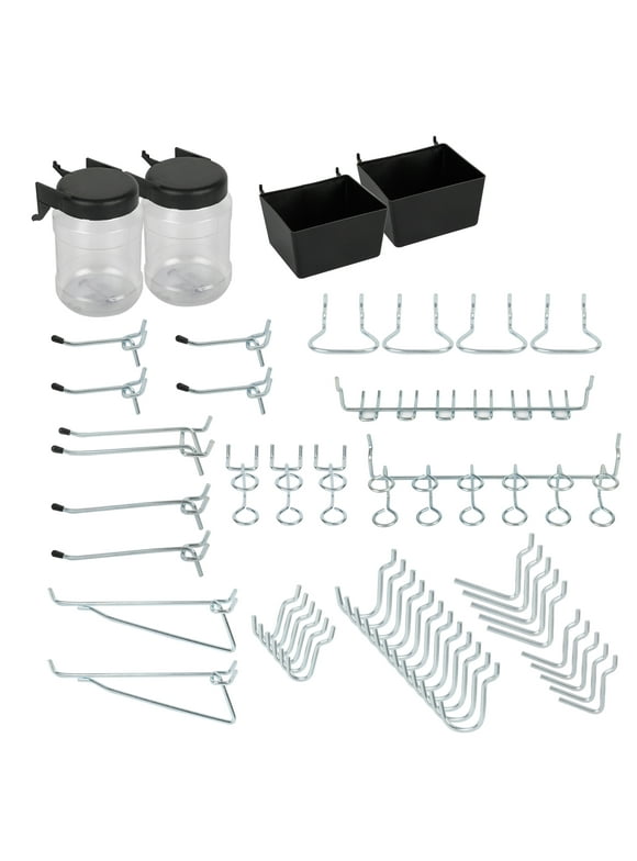 Hyper Tough Pegboard Hook Kit for 1/8 & 1/4-Inch Pegboard Holes, 50-Piece, Gift for Mom, 8251