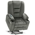 thumbnail image 3 of MCombo Large Power Lift Recliner Chair Sofa with Massage and Heat for Elderly People, Extended Footrest, Hand Remote Control, Lumbar Pillow, Cup Holders, USB Ports, Fabric 7549 (Large, Grey), 3 of 9