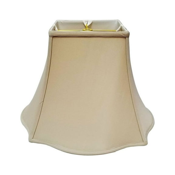 Royal Designs Flare Bottom Outside Square Bell Lamp Shade, Beige, 7" x 16" x 12.25"