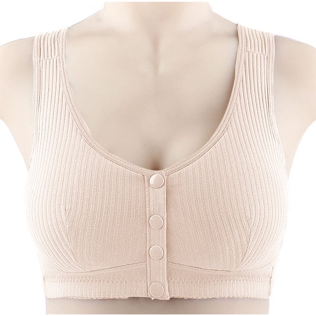 Abcnature Plus Size Bras for Women Traceless Comfortable no Steel Ring Breathable Gathering Front Opening Buckle Bras