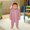 thumbnail image 2 of Ruyang New Born Baby Boy Girl Easter Outfit Bunny Ear Hooded Long Sleeve Romper Cute Jumpsuit Baby Zipper Soft Cotton Clothes, 2 of 3