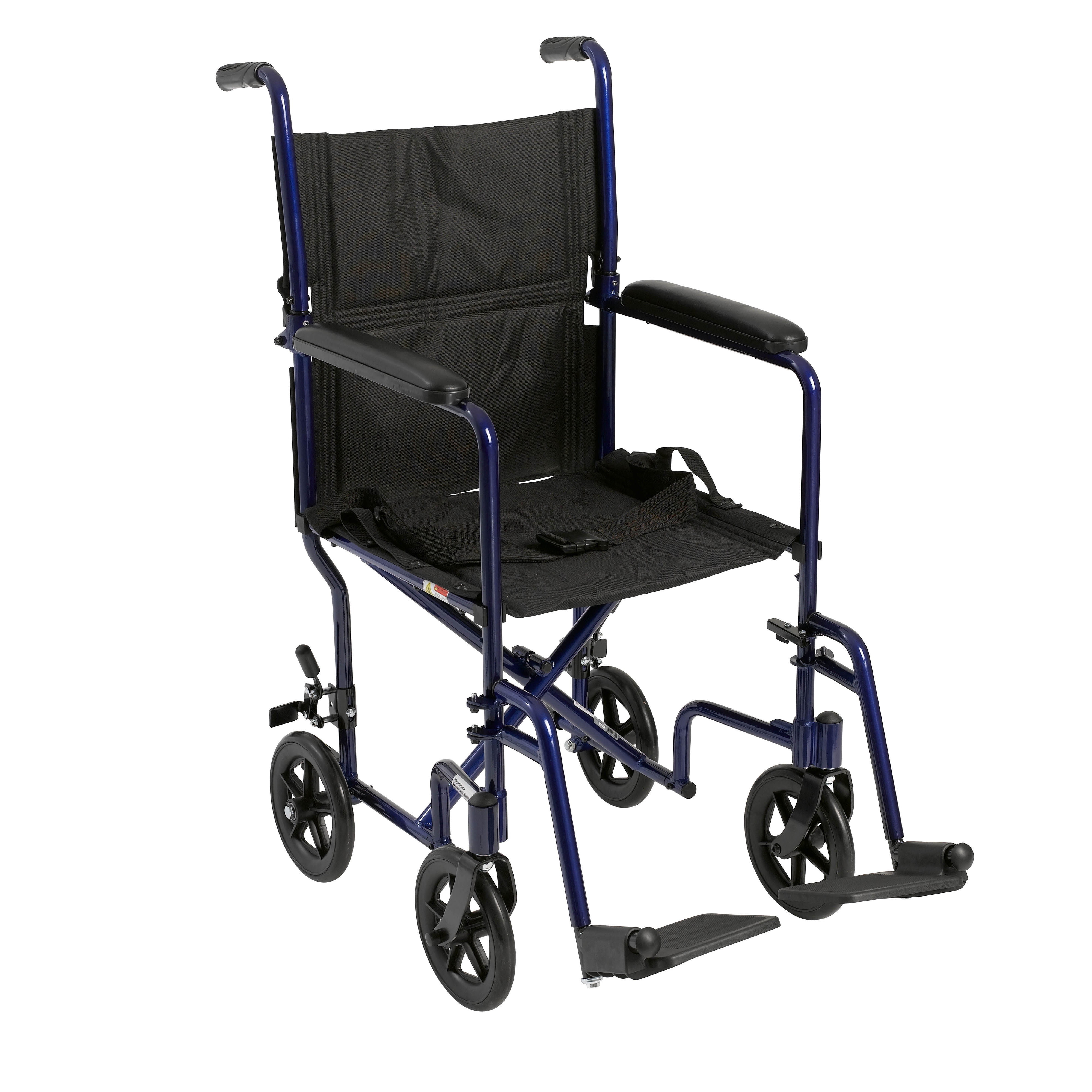 Drive Medical Lightweight Transport Wheelchair 19 Seat Blue Walmart Com Walmart Com