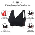 thumbnail image 2 of Women's Wireless Plus Size Bra Cotton Support Comfort Unlined, 2 of 4