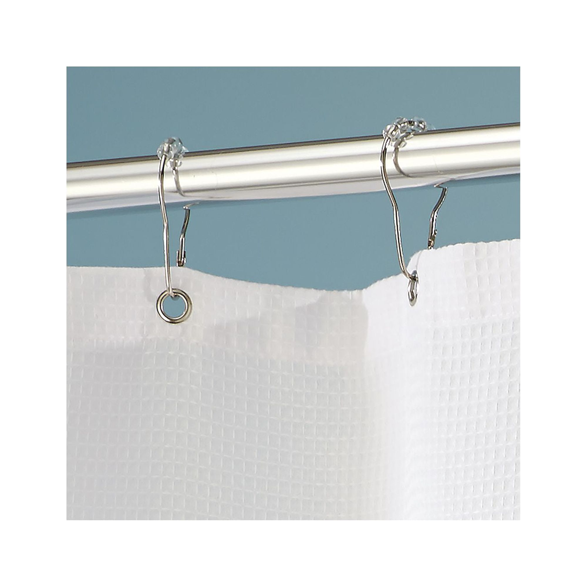 InterDesign York Fabric Shower Curtain, Standard, 72" x 72", White - image 5 of 6