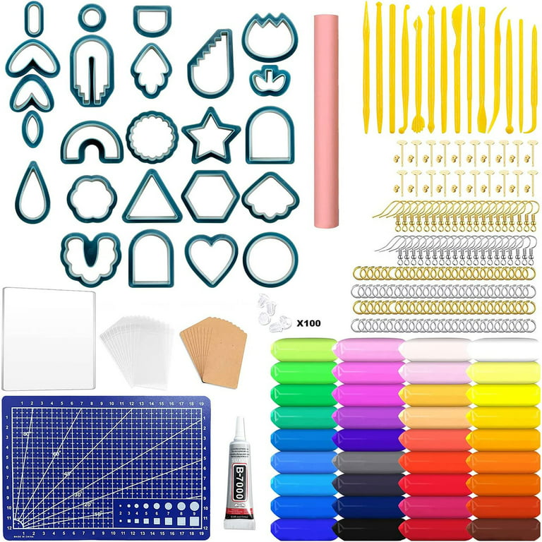 126pcs Polymer Clay Cutters Set Stainless Steel Clay Earring Cutters With  Earring Hooks And Jump Rings Accessories DIY Polymer Clay Jewelry Craft Maki