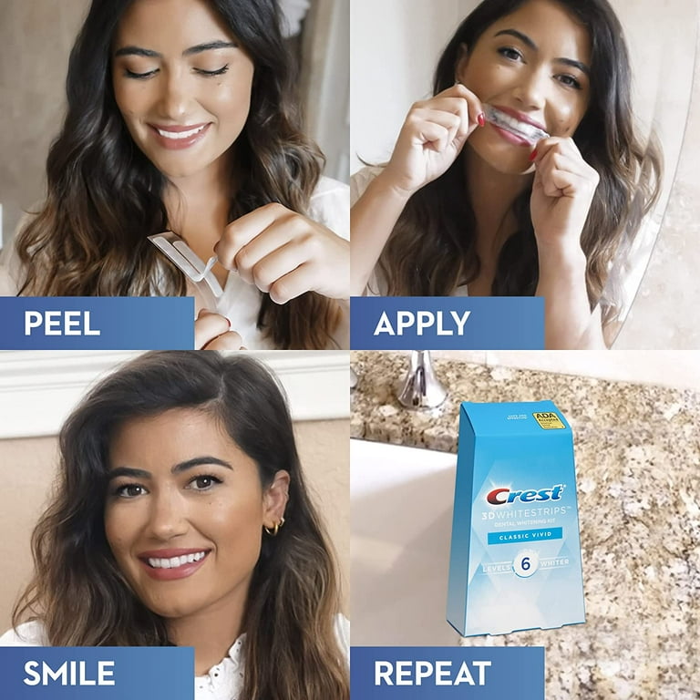 Crest 3D Whitestrips, Classic Vivid, Enamel Safe, Bright Teeth