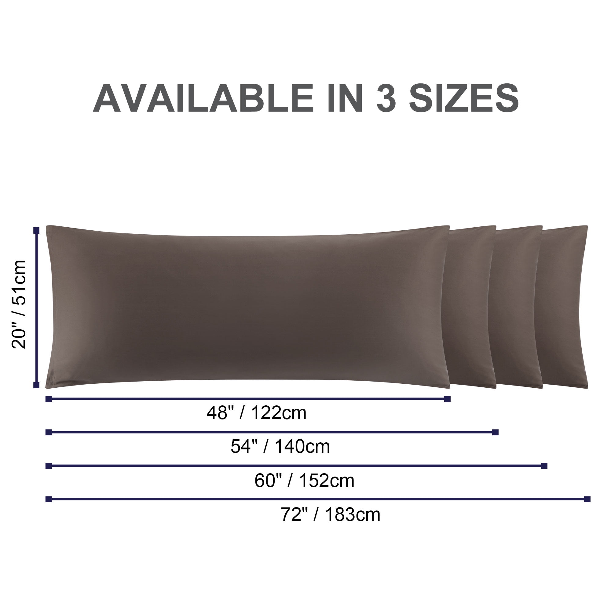 Unique Bargains Cotton Zipper Closure Breathable Body Pillowcase Beaver 20"x54"