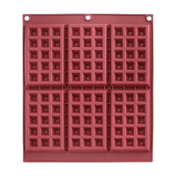 Fegute Silicone Waffle Molds 6 Cavity Flexible Non-Stick Baking Trays for Cakes Pastries Chocolate Candy Ideal for Family Parties Kitchen Utensils
