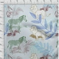 thumbnail image 4 of oneOone Polyester Spandex Light Blue Fabric Tropical Doodled Animals With Leaves Dress Material Fabric Print Fabric By The Yard 56 Inch Wide, 4 of 4