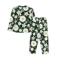 thumbnail image 2 of Bingfone Womens Pajama Sets White Daisies And Bee Print,Long Sleeve Loungewear Pajamas Set-Large, 2 of 9