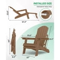 thumbnail image 4 of WINSOON Folding Adirondack Chair Five-Gear Adjustable Backrest, Adirondack Retractable Ottoman, Weather Resistant with Cup-Holder for Outdoor, Fire Pit, Patio, Garden, Lawn, 380lbs(Teak), 4 of 4