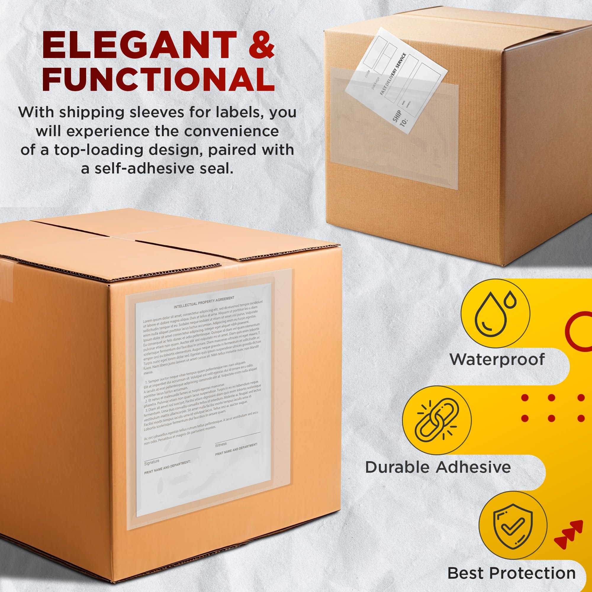 Packing Slip Envelope Pouches 7x10 Pack of 100 Clear Plastic Shipping Sleeves; Self-Sealing Shipping Label