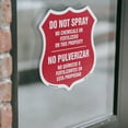 thumbnail image 4 of Bilingual No Spray Do Not Spray No Chemicals Or Fertilizers On This Property No Pulverizar (English / Spanish) (2 Pack) 6 inch X 6 inch Shield Shaped Heavy Duty 3.2 mil Vinyl Decals, 4 of 6