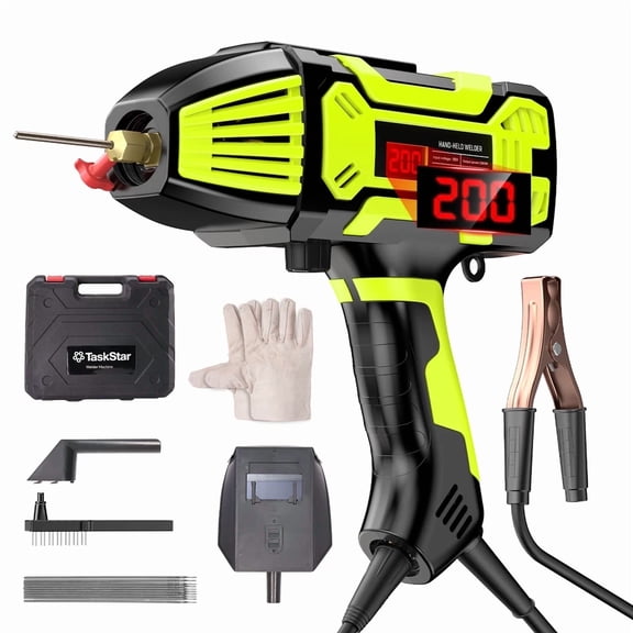TaskStar Handheld Welding Machine, 110V Stick Welder with IGBT Inverter 6 Variable Current Adjustment, Electric ARC Welder Gun Welding Tools Set Fits for 3/32"-1/8" Wire Rods