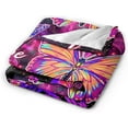 thumbnail image 4 of Butterfly Blanket Colorful Butterfly Fleece Throw Blanket Super Soft Cozy Warm Plush Blanket Gifts for Kids Women 40"X50", 4 of 6