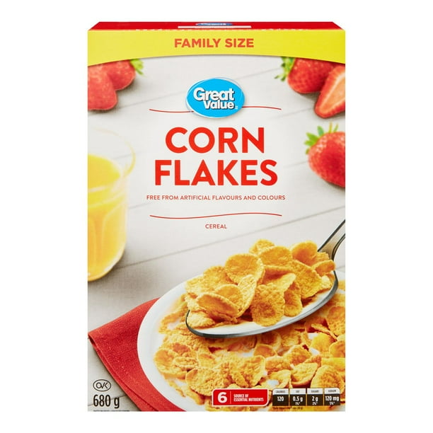 Great Value Family Size Corn Flakes Cereal, 680 g Walmart.ca
