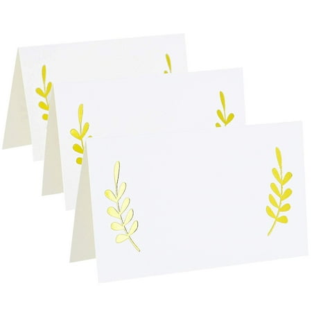 Best Paper Greetings 100-Count Gold Foil Table Place Cards - Laurel Leaf Tent Cards for Wedding, Bridal Shower, and Dinner Parties, 2 x 3.5 (Best Party Places In Portugal)