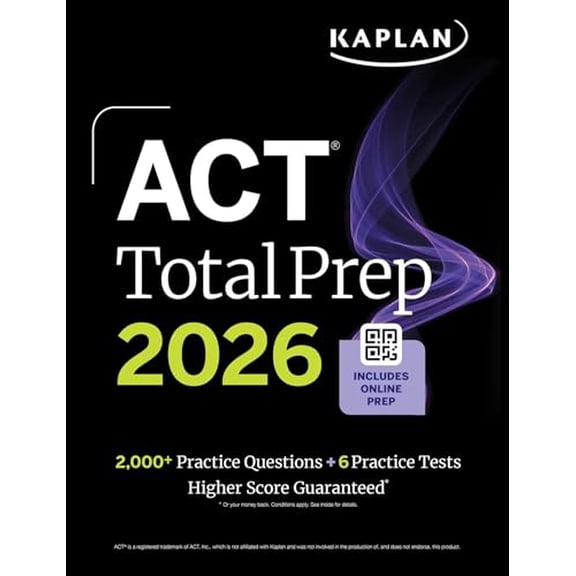 Pre-Owned ACT Total Prep 2026: Includes 6 Full Length Tests, 2,000+ Practice Questions + Online Access to a 500+ Question Bank & Video Tutorials (Paperback) 1506297595 9781506297590