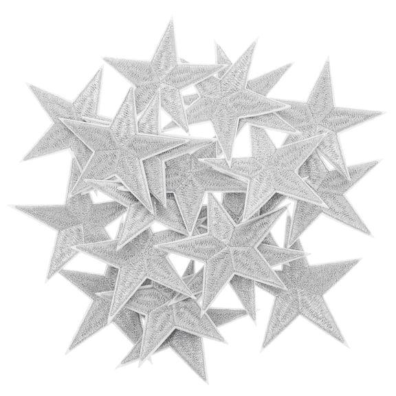 20-Pack Star Sew- Applique Patches with Embroidery for Clothing, Jackets, Bags, and Accessories