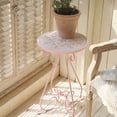thumbnail image 5 of Outdoor Side Table,14" Round Ceramic Tile Tabletop Accent Table with Metal Frame, Indoor Decorative Plant Stand & End Table for Home,Patio,Garden, 5 of 8