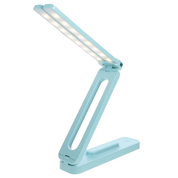 Lámpara de escritorio plegable de doble cabezal, luz de lectura LED, lámpara de mesa recargable, luz de noche para dormitorio con USB