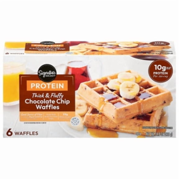 Signature S Chocolate Chip Thick & Fluffy Protein Waffles, 10g Protein, 14.8 oz