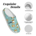 thumbnail image 5 of Daiia Cute Dogs Corgi Print Women’s Fuzzy Slippers Memory Foam Lightweight House Shoes Cozy Loafer Flannel House Shoes-46/47, 5 of 7