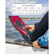 TUSA Sport Adult Visio Tri-Ex Mask, Dry Snorkel, and Fins Travel Set, Black/Metallic Dark Red, Large