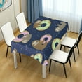 thumbnail image 7 of GZHJMY Donut Sloth Rectangle Tablecloth, Waterproof Stain Wrinkle Resistant Washable Polyester Table Cover for Picnic Dinner Holiday Kitchen Party Decor, 54 x 72 in Home Decor, 7 of 7