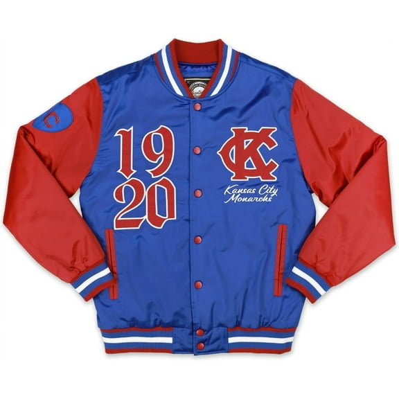 Big Boy Kansas City Monarchs S1 Satin Mens Baseball Jacket [Royal Blue - L]