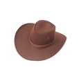 thumbnail image 4 of Western Cowboy Hat for Men Women Brown Cowboy Country Unisex Halloween Classic Roll Up Fedora Hat, 4 of 5