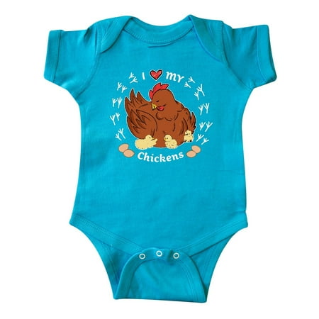

Inktastic Chicken Design I Heart My Chickens Gift Baby Boy or Baby Girl Bodysuit