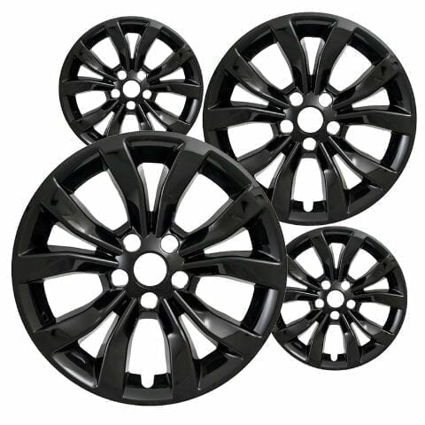 17 inch Gloss Black ABS Wheel Skins Set Compatible with 2015-2016 Chrysler 300, 2017-2020 Chrysler 300 S, Limited & Impostors for 2535 Wheel Series