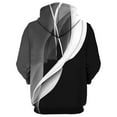 thumbnail image 3 of Men's Oversized Colorful Stripe Print Hooded Sweatshirt, Long Sleeve Loose Fit Fleece Pullover for Casual Wear, Graphic Hoodie,Black,L, 3 of 4