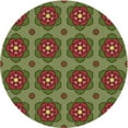 thumbnail image 1 of Ahgly Tapis Rond Lavable en Machine Intérieur Transitionnel Rouge Brun, 3 Pieds Rond, 1 of 7