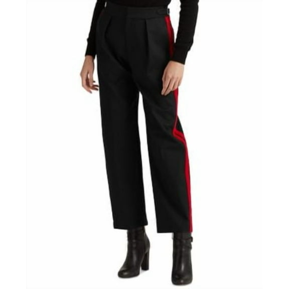 Ralph Lauren Side-Stripe Double-Faced Cotton Pants In Polo Black