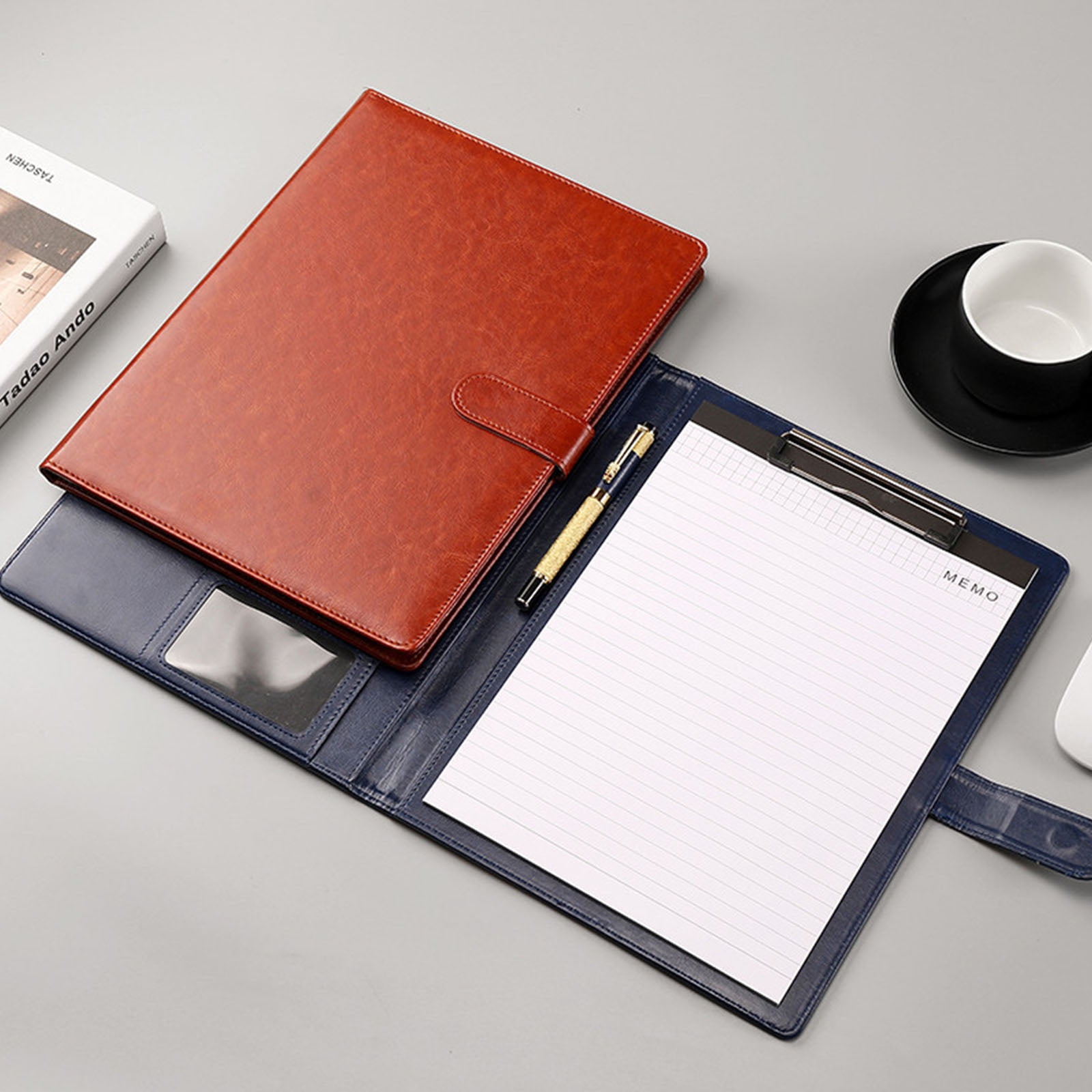 Multifuntional Clipboard with Integrated Storage for Pen and Cards Suitable for Meetings and Daily Office Tasks