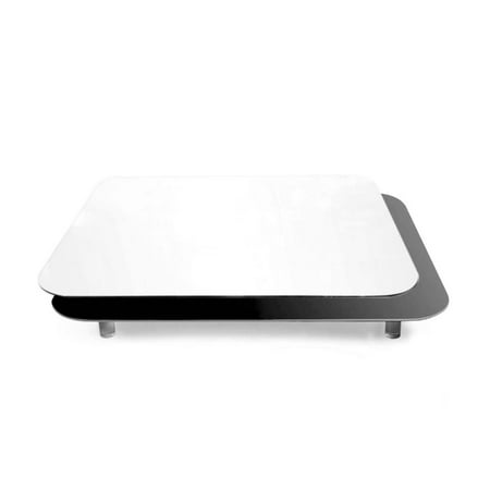 Image of LS Photography 12 Black & White Acrylic Reflective Display Table Background Tray Photo Shooting WMT2056