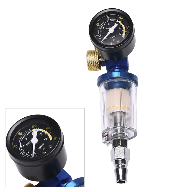 Spray Paint Gun Air Pressure Regulator Gauge with Air Oil Water