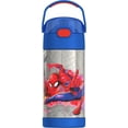 thumbnail image 1 of Thermos Kids Bouteille d'eau isolée sous vide avec paille rabattable, 355 ml, Spiderman, 1 of 5