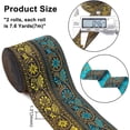thumbnail image 5 of 7.6 Yards 1.3inch Embroidered Ribbon Trim Fabric Embroidered Trim Vintage Jacquard Ribbon Sewing Woven Trimemobridered Woven Ribbon for Sewing and Crafts Making, 5 of 9