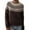 Brown, variant on sususu Fair Isle Christmas Sweater Women Casual Knitted Sweaters Long Sleeve Crewneck Colorful Loose Pullover Jumper Tops,A02-Sky Blue,M