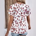 thumbnail image 4 of Tops de Algodón para Mujeres Cuello en V Moda Casual Manga Corta Primavera Verano Top para el Hogar Y Diario, 4 of 6