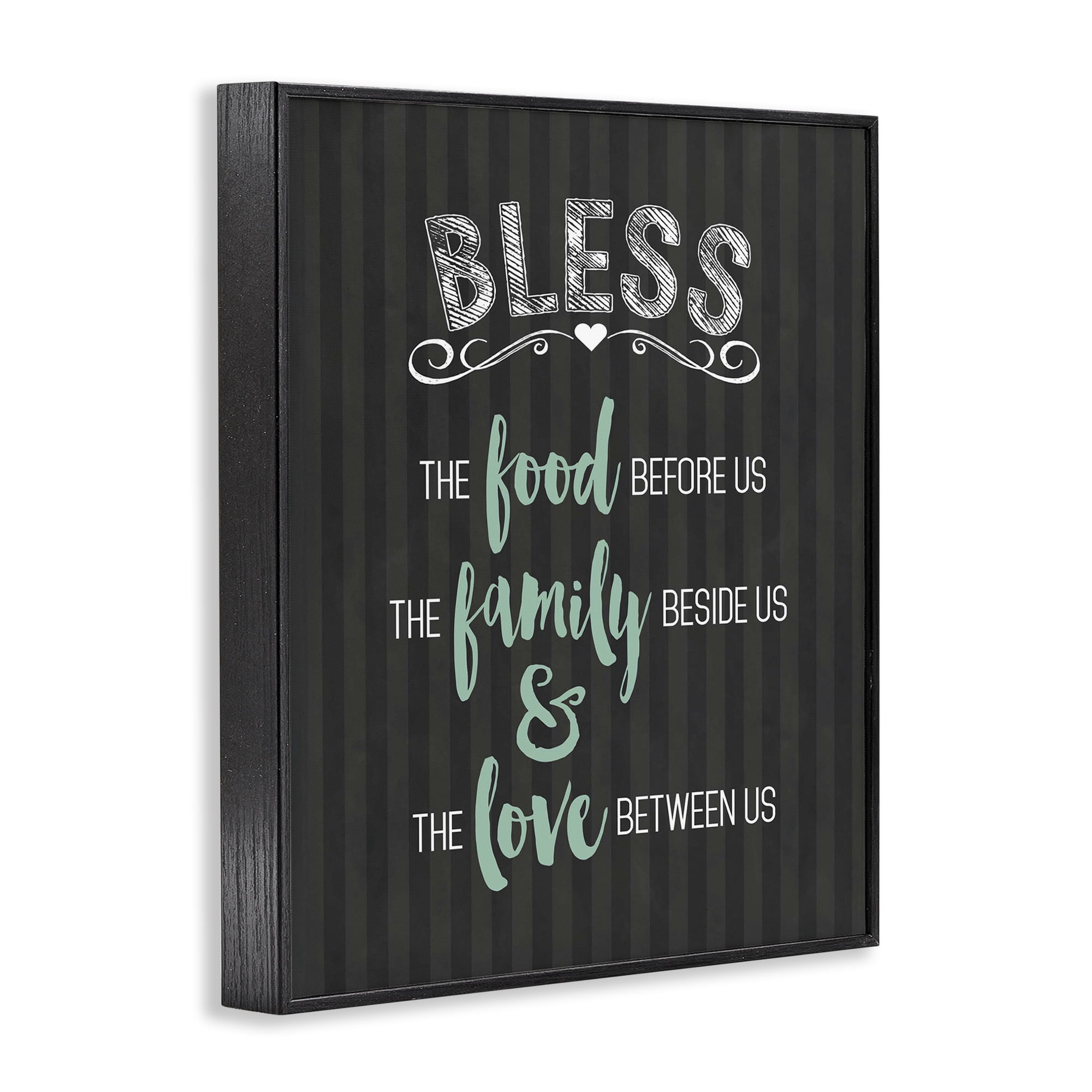 Bless The Food Family & Love Black Framed Giclee Art, design by Lettered and Lined