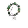 thumbnail image 2 of Silvertone Square AB Crystal with Filigree Green Christmas Bead Bracelet, 2 of 4