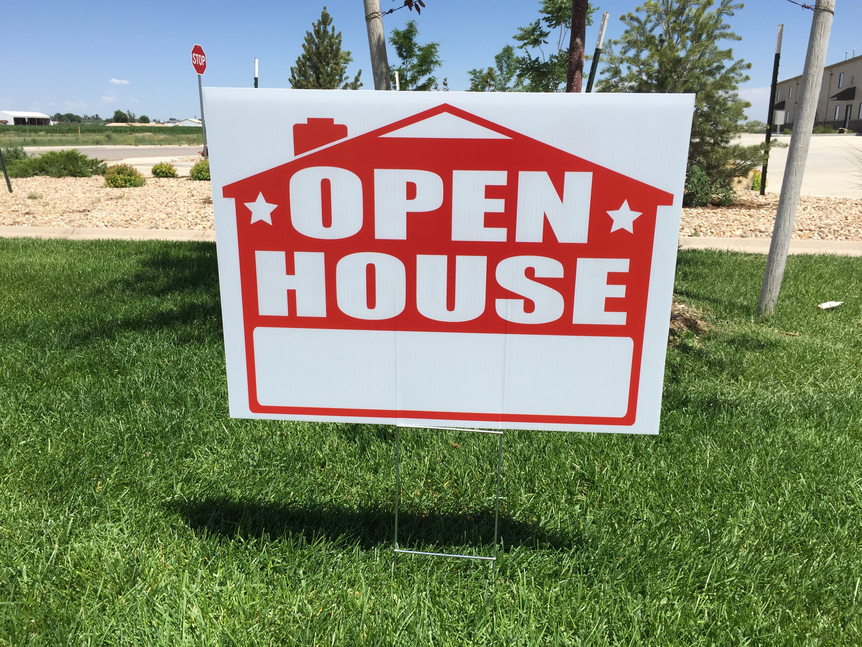 10 Pack Open House Lawn Signs with Stakes, and Arrow Stickers